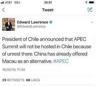 智利突然放弃APEC,中美磋商进展顺利按原计划